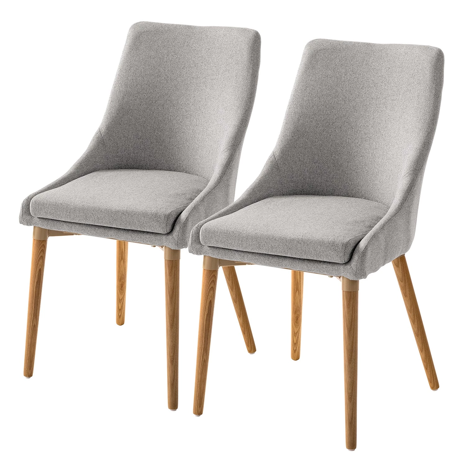 Mørteens Chaises Brea (lot de 2) - Tissu / Frêne massif - Frêne - Gris clair 3 Mørteens Chaises Brea (lot de 2) - Tissu / Frêne massif - Frêne - Gris clair
