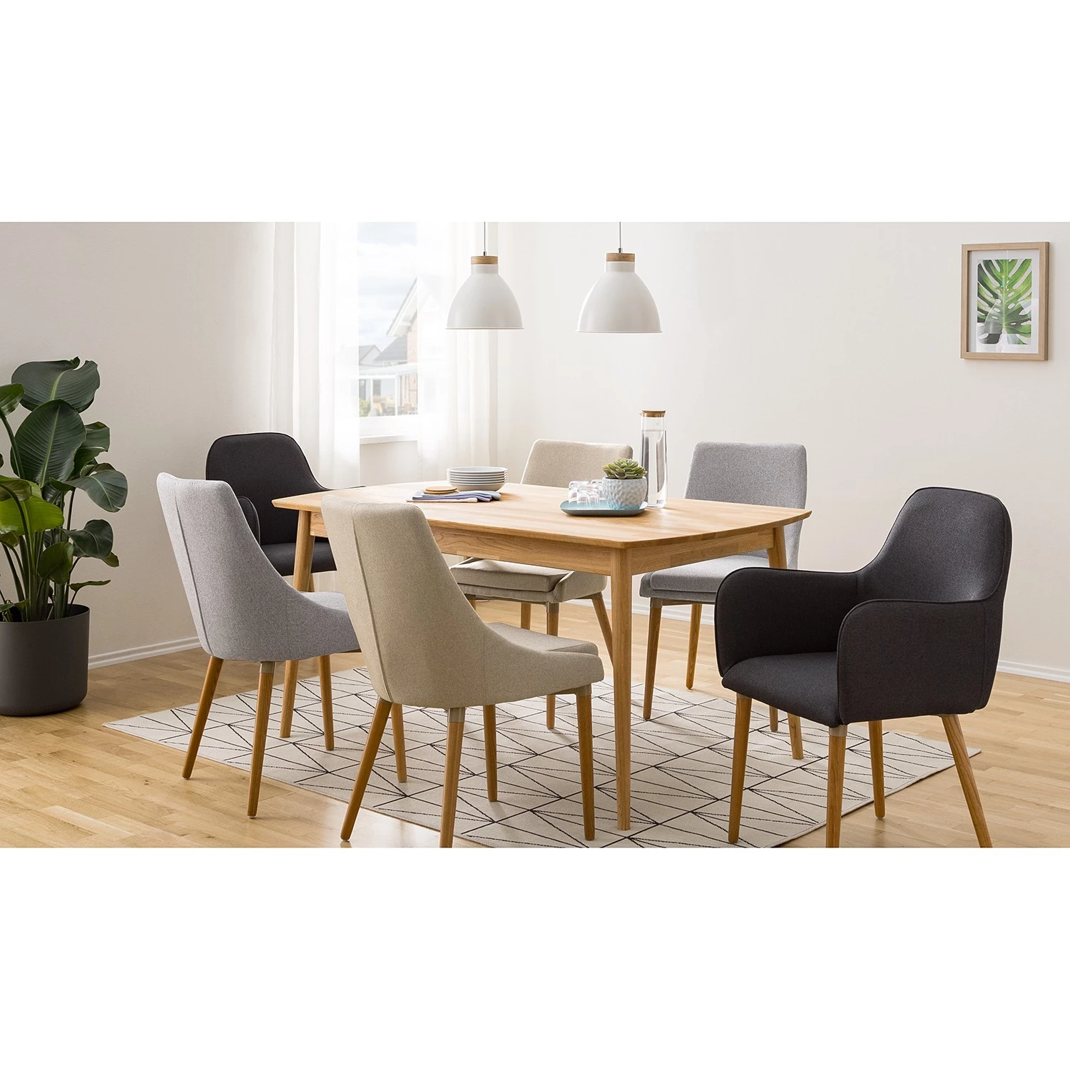Mørteens Chaises Brea (lot de 2) - Tissu / Frêne massif - Frêne - Gris clair 5 Mørteens Chaises Brea (lot de 2) - Tissu / Frêne massif - Frêne - Gris clair – Image 3