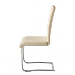 Fredriks Chaises cantilever Nevia I - Imitation cuir / Métal - Chrome - Cuir synthétique Aleli: Créme - Lot de 2 -Chaises Soldes 2022 1000183823 200131 13175500068 DETAILS P000000001000183823