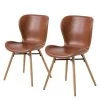 Mørteens Chaises Livaras IV - Imitation cuir / Chêne massif - Marron vintage - Lot de 2 -Chaises Soldes 2022 1000183907 190911 16492400042 IMAGE P000000001000183907