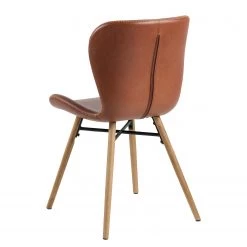 Mørteens Chaises Livaras IV - Imitation cuir / Chêne massif - Marron vintage - Lot de 2 -Chaises Soldes 2022 1000183907 190911 16492400044 DETAILS P000000001000183907