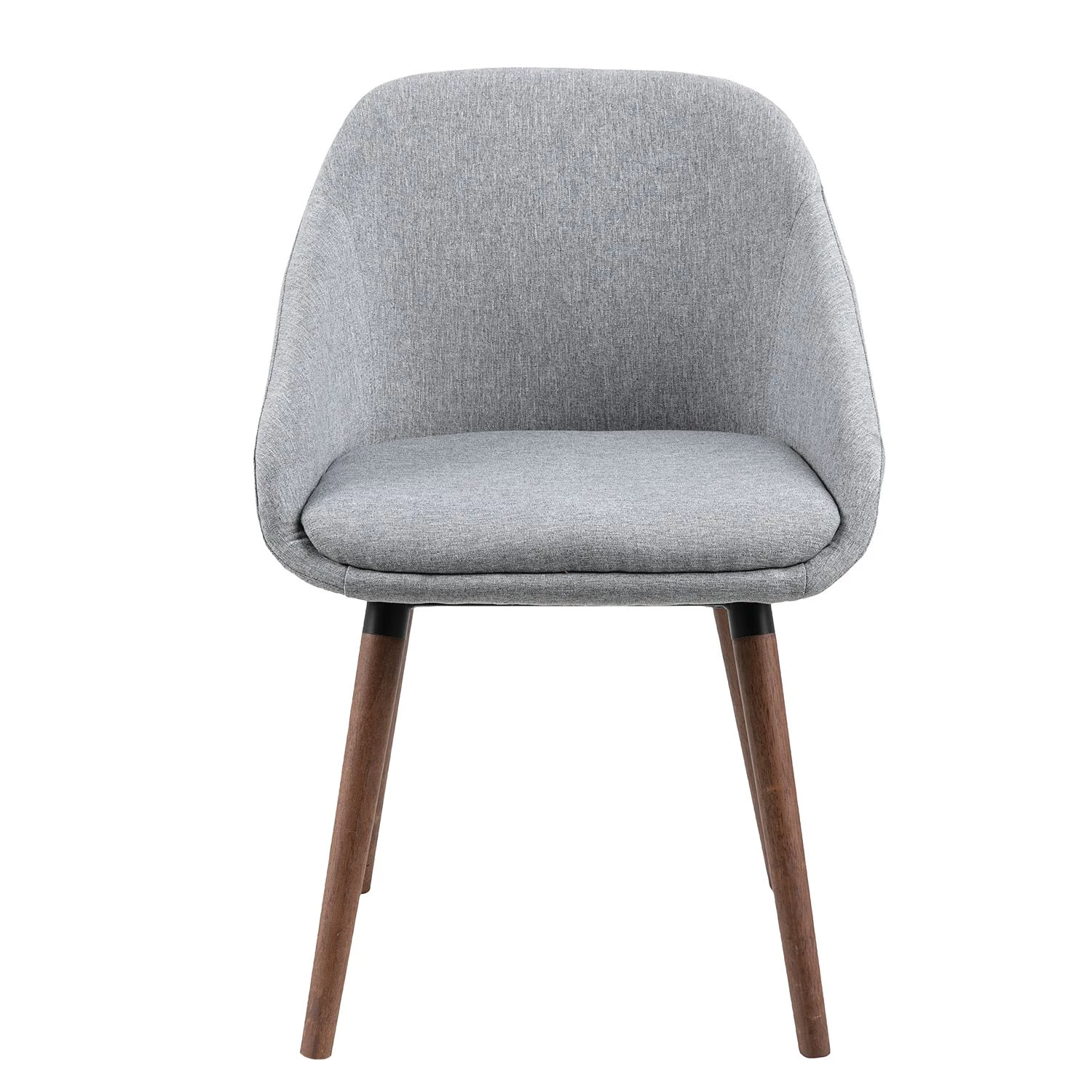 Mørteens Chaises à accoudoirs Maadi (lot de 2) - Tissu / Fer - Gris clair / Noyer 6 Mørteens Chaises à accoudoirs Maadi (lot de 2) - Tissu / Fer - Gris clair / Noyer – Image 4