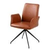 Fredriks Chaise à accoudoirs Mailly II - rotatif - Imitation cuir / Acier - Marron / Noir -Chaises Soldes 2022 1000184099 190816 11213000003 IMAGE P000000001000184099