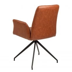 Fredriks Chaise à accoudoirs Mailly II - rotatif - Imitation cuir / Acier - Marron / Noir -Chaises Soldes 2022 1000184099 200706 13401000002 DETAILS P000000001000184099