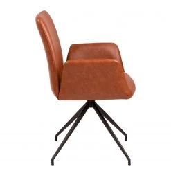 Fredriks Chaise à accoudoirs Mailly II - rotatif - Imitation cuir / Acier - Marron / Noir -Chaises Soldes 2022 1000184099 200706 13401100003 DETAILS P000000001000184099