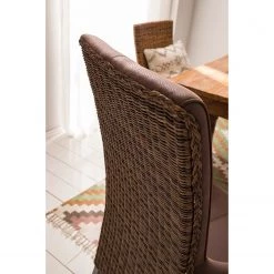 Ars Natura Chaises à accoudoirs Esquina - Imitation cuir / Rotin - Marron vintage / Marron clair chiné -Chaises Soldes 2022 1000184165 200317 14293600006 DETAILS P000000001000184165