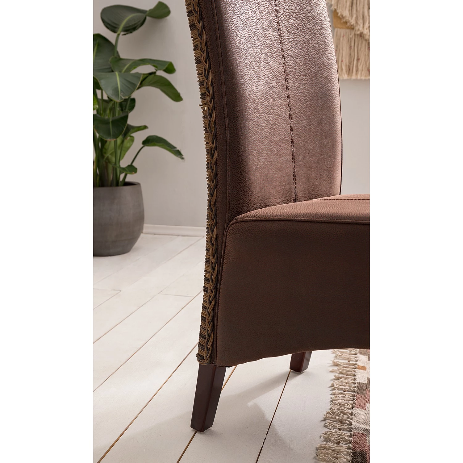 Ars Natura Chaises Julio (lot de 2) - Imitation cuir / Rotin - Marron vintage / Marron clair chiné 12 Ars Natura Chaises Julio (lot de 2) - Imitation cuir / Rotin - Marron vintage / Marron clair chiné – Image 10