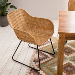 Ars manufacti Chaises à accoudoirs Vuna - Rotin / Métal - Rotin naturel / Noir -Chaises Soldes 2022 1000184178 200317 14455700028 MOOD DETAILS P000000001000184178 mood