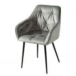 Jack & Alice Chaises à accoudoirs Tilly - Velours / Métal - Noir - Gris -Chaises Soldes 2022 1000184190 200207 09400600023 DETAILS P000000001000184190