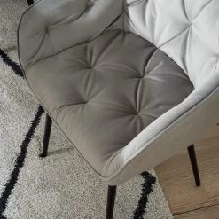 Jack & Alice Chaises à accoudoirs Tilly - Velours / Métal - Noir - Gris -Chaises Soldes 2022 1000184190 200414 13030700003 DETAILS P000000001000184190