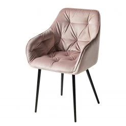 Jack & Alice Chaises à accoudoirs Tilly - Velours / Métal - Noir - Rose vieilli -Chaises Soldes 2022 1000184191 200207 09400800031 DETAILS P000000001000184191