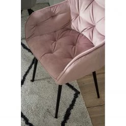 Jack & Alice Chaises à accoudoirs Tilly - Velours / Métal - Noir - Rose vieilli -Chaises Soldes 2022 1000184191 200414 13030800006 DETAILS P000000001000184191