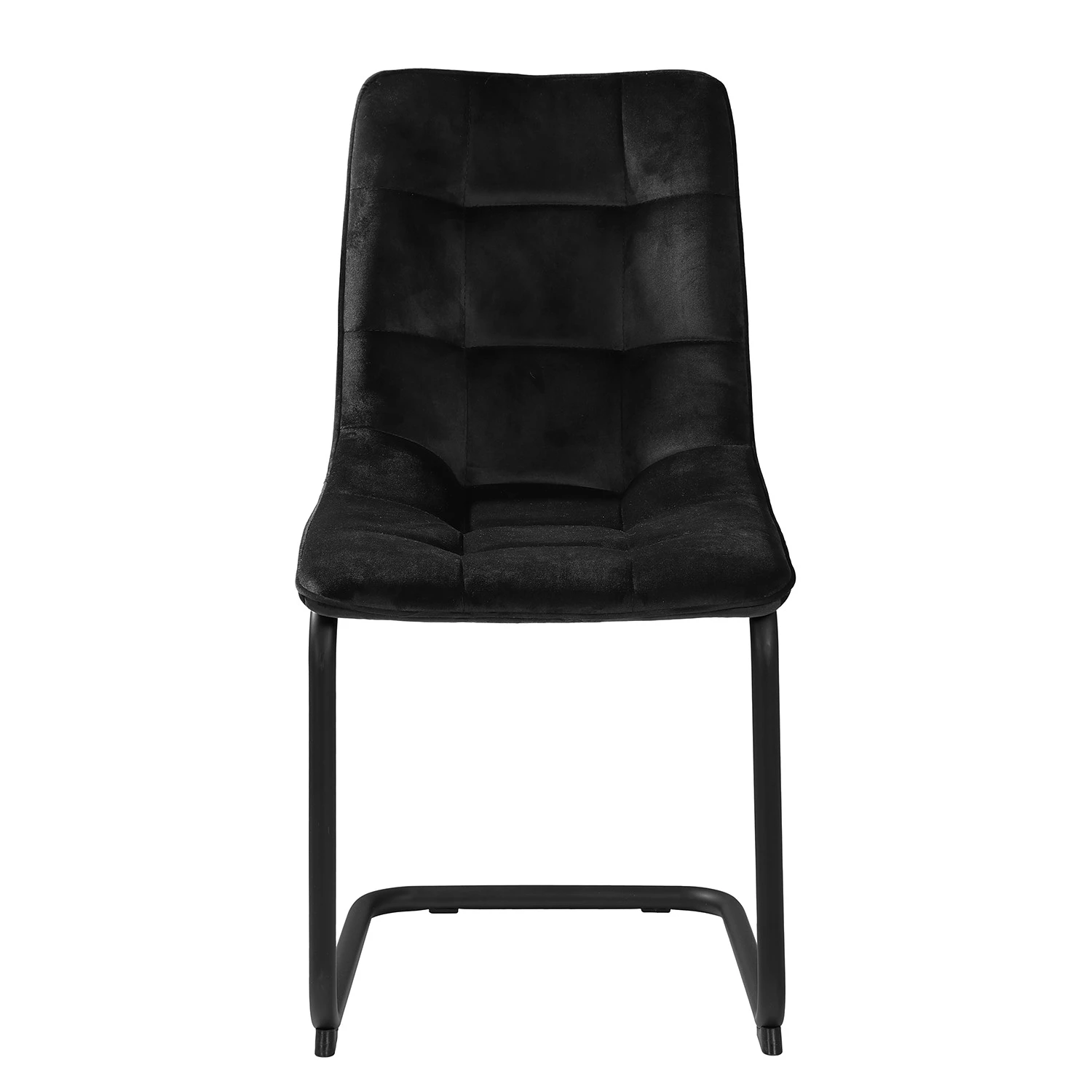 Loftscape Chaise cantilever Seline - Microfibre/ Acier - Noir - Noir - Lot de 2 4 Loftscape Chaise cantilever Seline - Microfibre/ Acier - Noir - Noir - Lot de 2 – Image 2