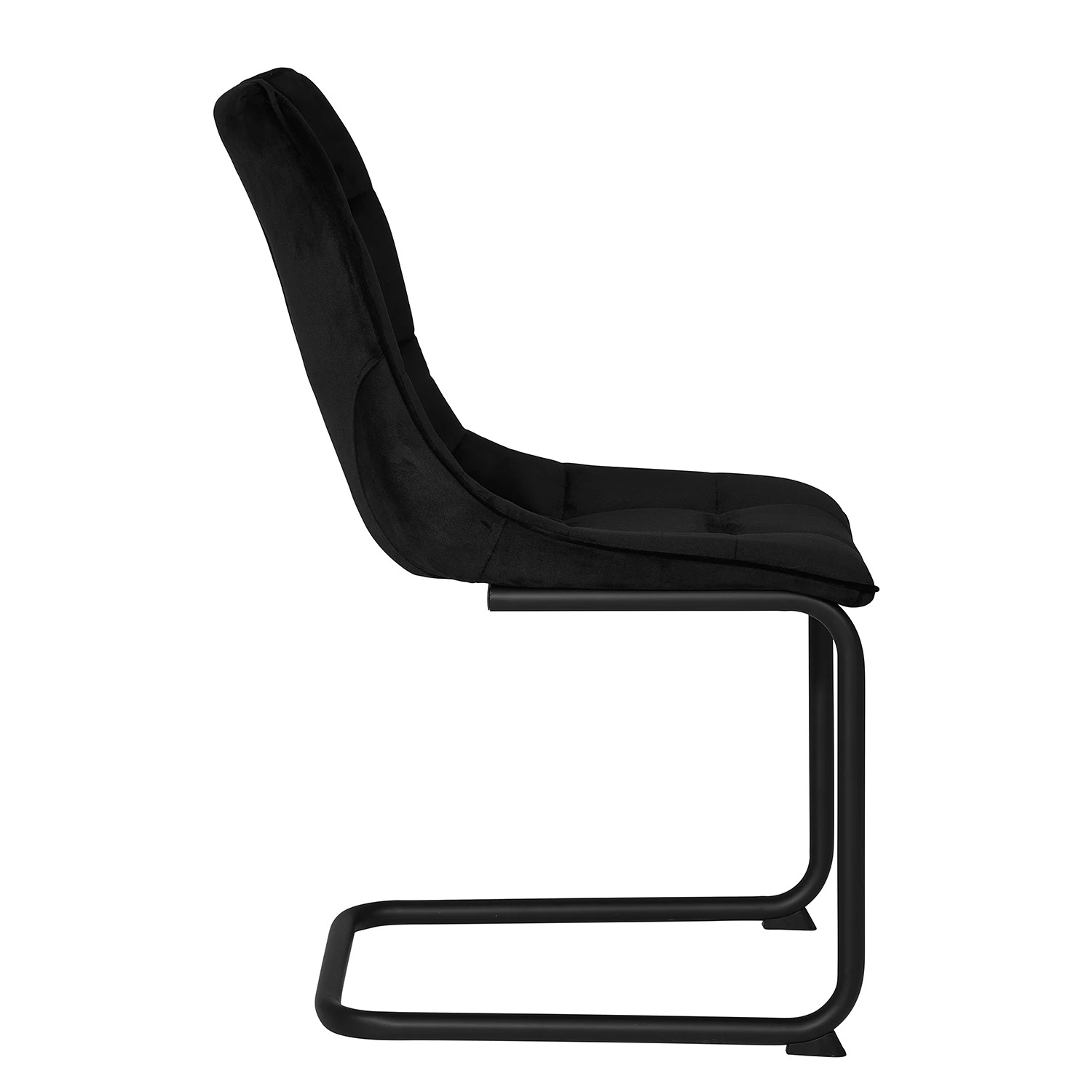 Loftscape Chaise cantilever Seline - Microfibre/ Acier - Noir - Noir - Lot de 2 6 Loftscape Chaise cantilever Seline - Microfibre/ Acier - Noir - Noir - Lot de 2 – Image 4
