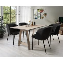 Jack & Alice Chaises Hollis (lot de 2) - Velours / Métal - Noir - Noir -Chaises Soldes 2022 1000189811 200327 14135500002 MOOD DETAILS P000000001000189811 mood