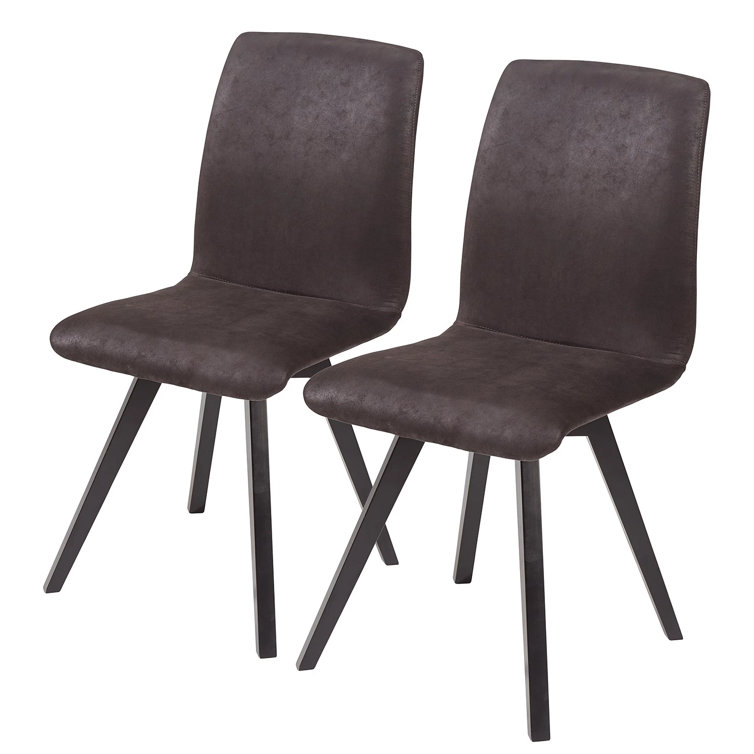 Schösswender Chaises Karla II (lot de 2) - Imitation cuir / Hêtre verni - Marron 3 Schösswender Chaises Karla II (lot de 2) - Imitation cuir / Hêtre verni - Marron