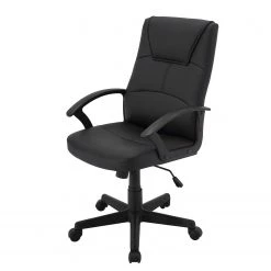 Furnitive Chaise de bureau Monts - Imitation cuir / Matière plastique - Noir / Noir