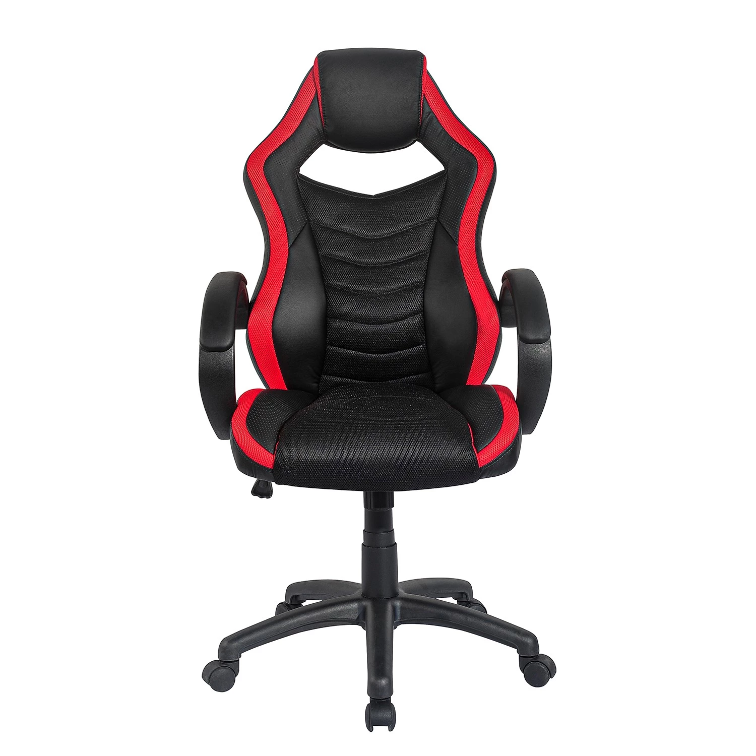 Furnitive Chaise gamer Orgon - Imitation cuir et mesh / Matière plastique - Noir / Rouge 4 Furnitive Chaise gamer Orgon - Imitation cuir et mesh / Matière plastique - Noir / Rouge – Image 2