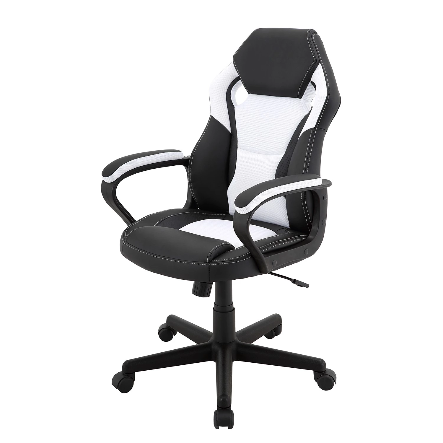 Furnitive Chaise gamer Murol - Imitation cuir et mesh / Matière plastique - Blanc / Noir 3 Furnitive Chaise gamer Murol - Imitation cuir et mesh / Matière plastique - Blanc / Noir