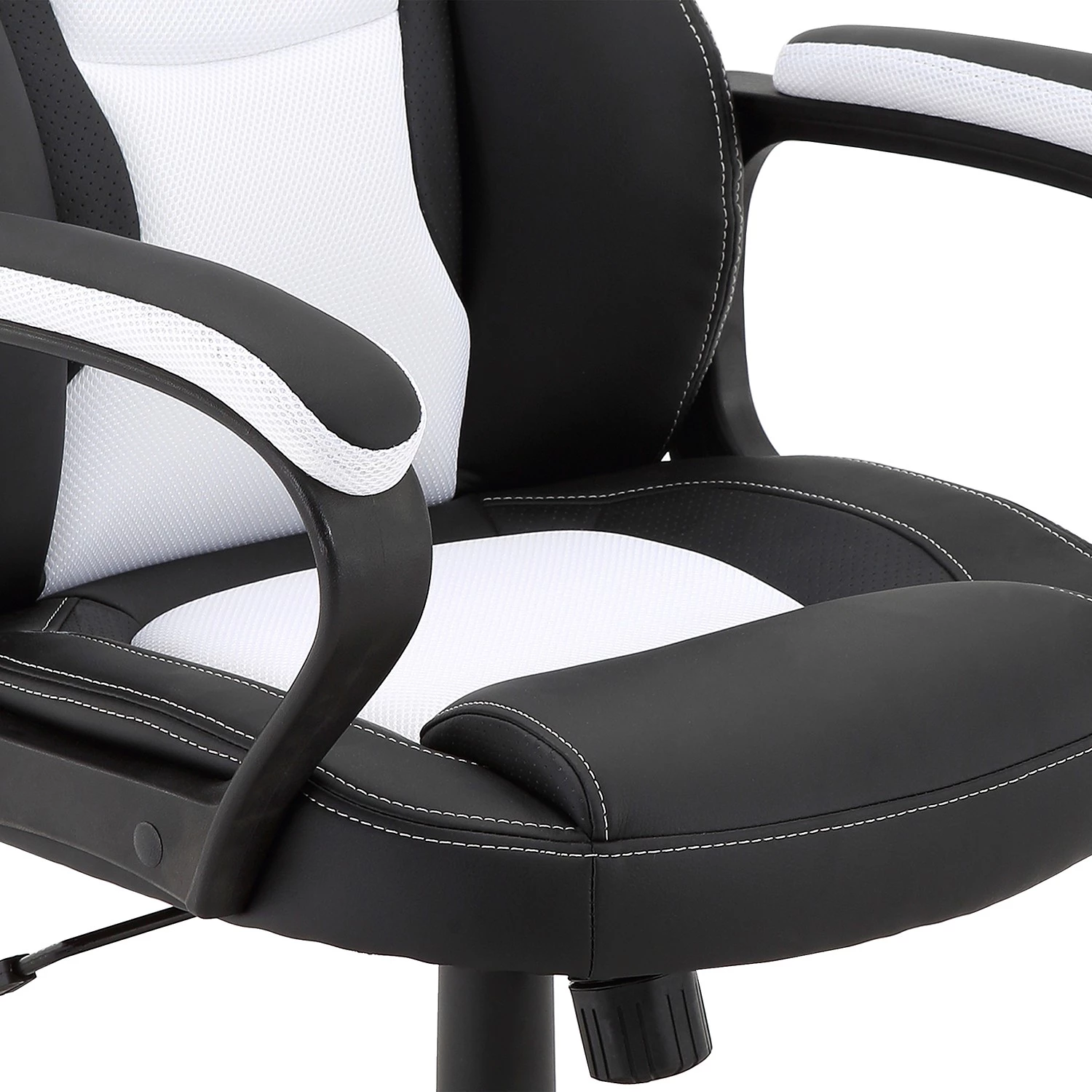 Furnitive Chaise gamer Murol - Imitation cuir et mesh / Matière plastique - Blanc / Noir 6 Furnitive Chaise gamer Murol - Imitation cuir et mesh / Matière plastique - Blanc / Noir – Image 4