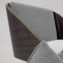 Norrwood Chaise capitonnée Zempin - Tissu / Métal - Imitation noyer - Gris clair -Chaises Soldes 2022 1000200199 200206 07392400005 DETAILS P000000001000200199