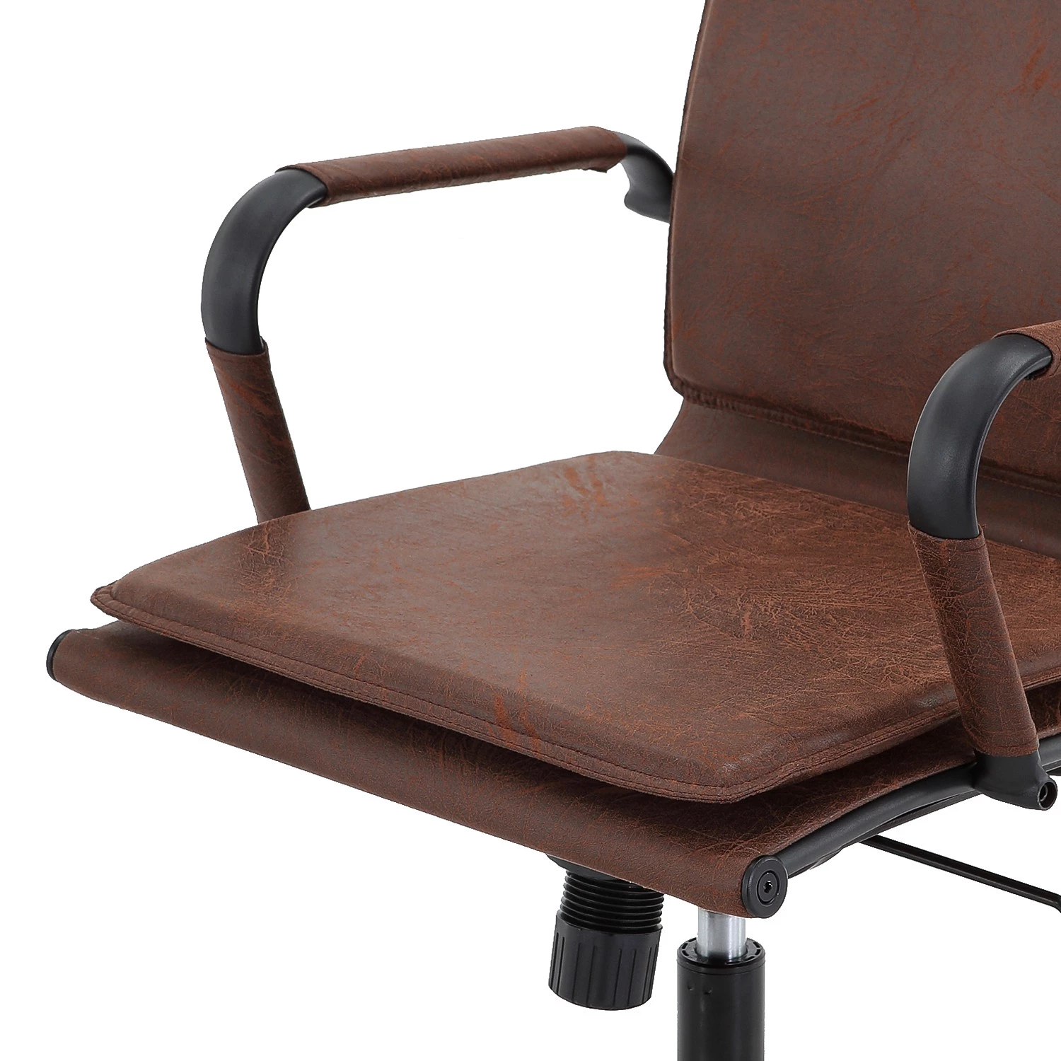 Ars manufacti Chaise de bureau Buyck - Microfibre / Métal - Marron vintage / Noir mat 4 Ars manufacti Chaise de bureau Buyck - Microfibre / Métal - Marron vintage / Noir mat – Image 2