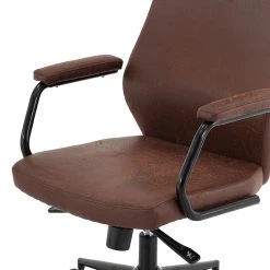Ars manufacti Chaise de bureau Byram - Microfibre / Métal - Marron vintage / Noir mat -Chaises Soldes 2022 1000201105 200206 10591300011 DETAILS P000000001000201105