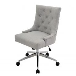 Maison Belfort Chaise de bureau Caney - Tissage à plat / Métal - Gris clair / Chrome