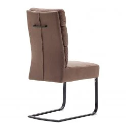 Fredriks Chaises cantilever Redan (lot de 2) - Microfibre / Acier - Marron vintage - Noir -Chaises Soldes 2022 1000201146 200206 07424600045 DETAILS P000000001000201146