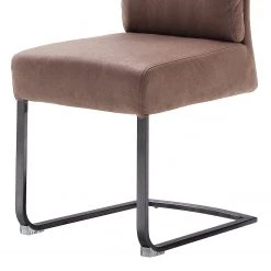Fredriks Chaises cantilever Redan (lot de 2) - Microfibre / Acier - Marron vintage - Noir -Chaises Soldes 2022 1000201146 200317 18343300026 DETAILS P000000001000201146