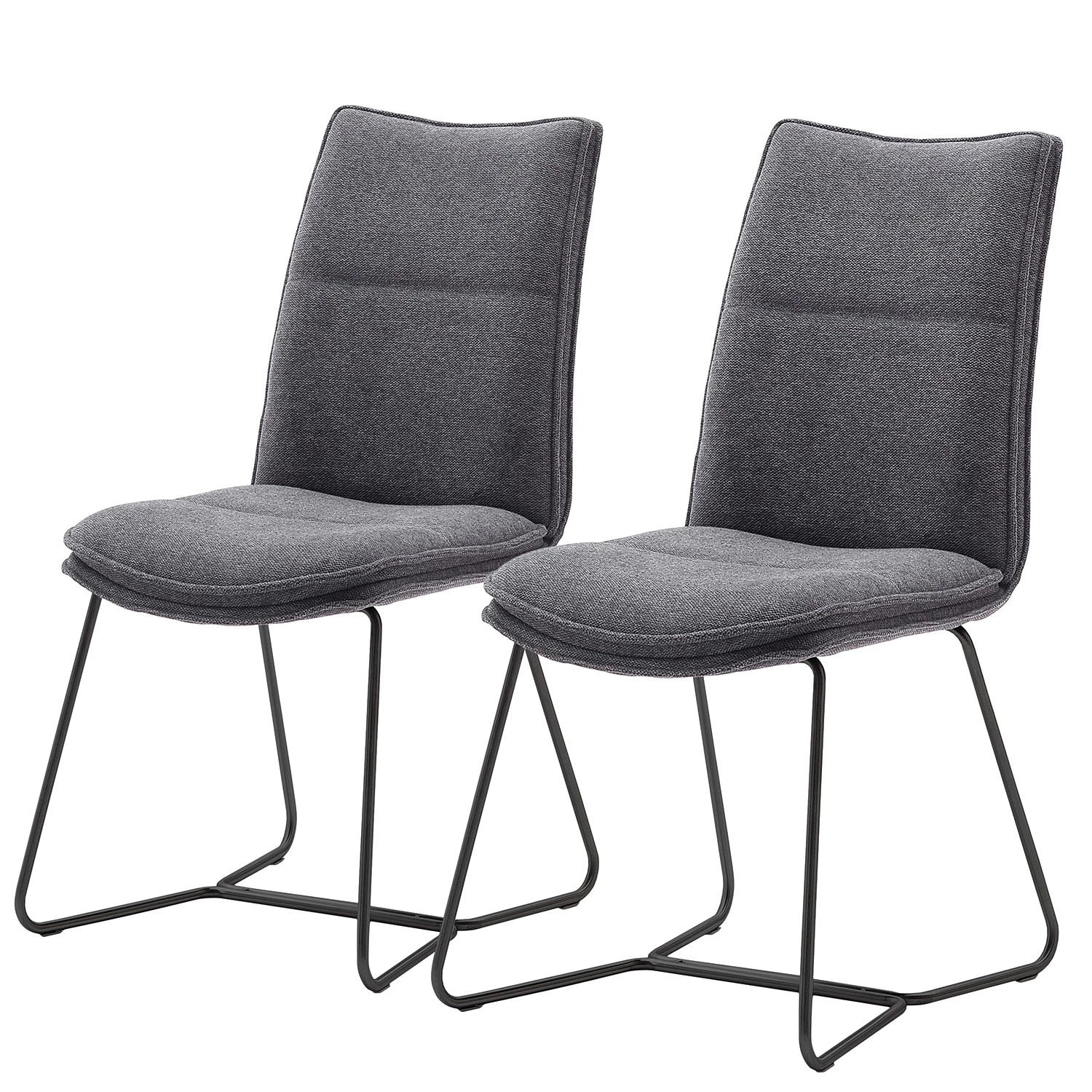 Fredriks Chaises Hesket (lot de 2) - Chenille / Acier - Anthracite - Noir 3 Fredriks Chaises Hesket (lot de 2) - Chenille / Acier - Anthracite - Noir