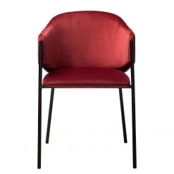 Mørteens Chaise à accoudoirs Koloa I - Velours / Acier - Bordeaux / Noir -Chaises Soldes 2022 1000205088 201105 13560700026 DETAILS P000000001000205088