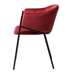 Mørteens Chaise à accoudoirs Koloa I - Velours / Acier - Bordeaux / Noir -Chaises Soldes 2022 1000205088 201105 13561000027 DETAILS P000000001000205088