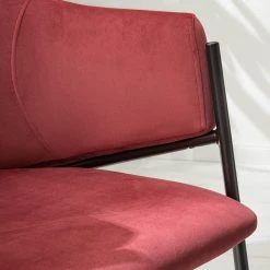 Mørteens Chaise à accoudoirs Koloa I - Velours / Acier - Bordeaux / Noir -Chaises Soldes 2022 1000205088 201229 14352300006 DETAILS P000000001000205088