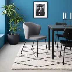 Mørteens Chaises à accoudoirs Tulia - Tissu / Acier - Gris foncé / Noir -Chaises Soldes 2022 1000205089 201130 09444900001 MOOD DETAILS P000000001000205089 mood