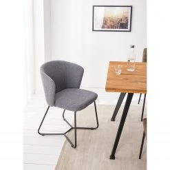 Mørteens Chaises à accoudoirs Tulia - Tissu / Acier - Gris foncé / Noir -Chaises Soldes 2022 1000205089 210129 13285600002 MOOD DETAILS P000000001000205089 mood