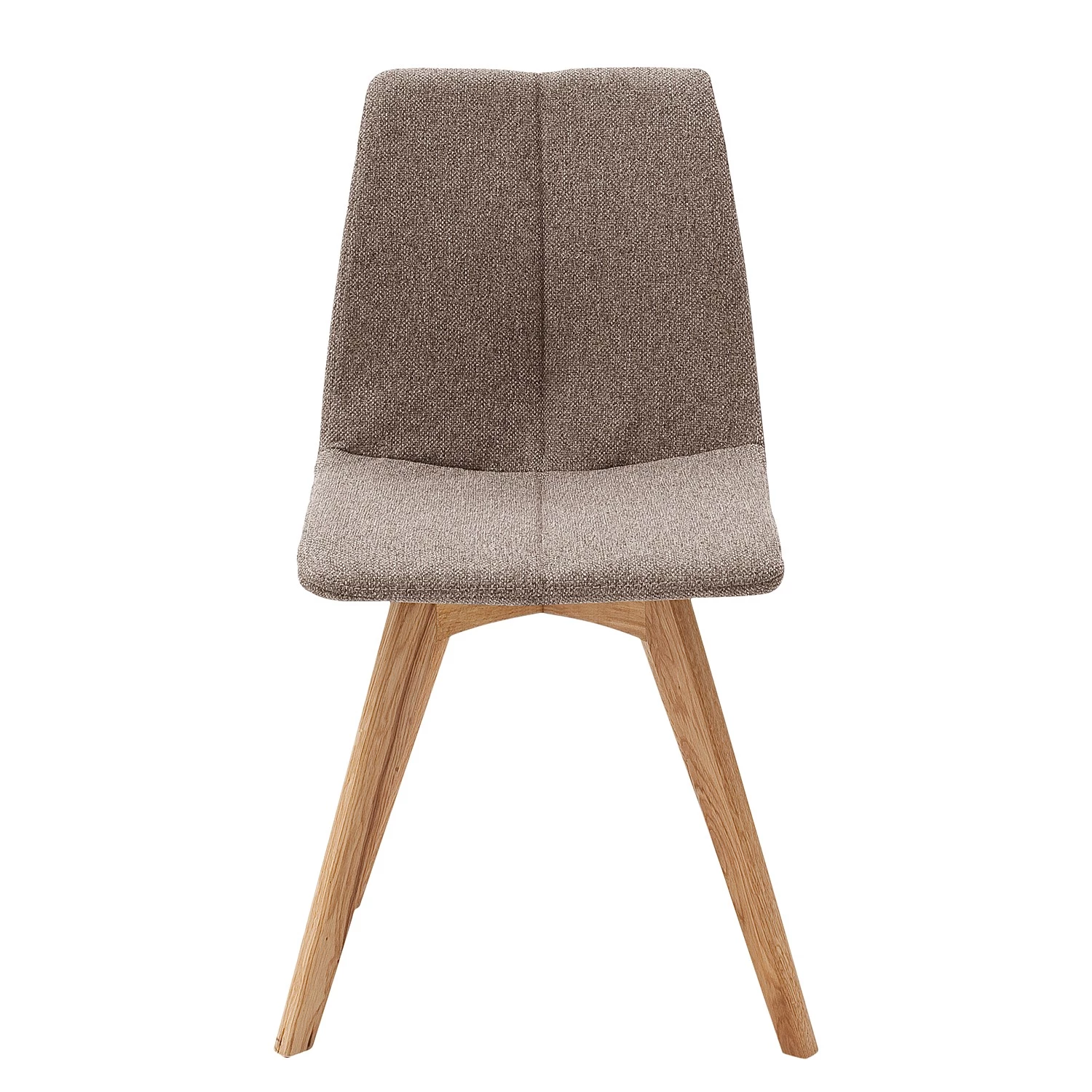 Ars Natura Chaises capitonnées Marihn (lot de 2) - Tissu / Chêne massif - Chêne - Marron 4 Ars Natura Chaises capitonnées Marihn (lot de 2) - Tissu / Chêne massif - Chêne - Marron – Image 2