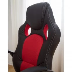 Furnitive Chaise gamer Livaro - Imitation cuir et mesh / Matière plastique - Noir / Rouge -Chaises Soldes 2022 1000207819 201008 06395400009 DETAILS P000000001000207819