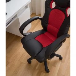 Furnitive Chaise gamer Livaro - Imitation cuir et mesh / Matière plastique - Noir / Rouge -Chaises Soldes 2022 1000207819 201008 06395500010 DETAILS P000000001000207819