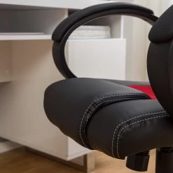 Furnitive Chaise gamer Livaro - Imitation cuir et mesh / Matière plastique - Noir / Rouge -Chaises Soldes 2022 1000207819 201008 06395700013 DETAILS P000000001000207819