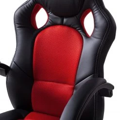 Furnitive Chaise gamer Livaro - Imitation cuir et mesh / Matière plastique - Noir / Rouge -Chaises Soldes 2022 1000207819 201008 11430600005 DETAILS P000000001000207819