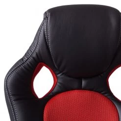Furnitive Chaise gamer Livaro - Imitation cuir et mesh / Matière plastique - Noir / Rouge -Chaises Soldes 2022 1000207819 201008 11430700006 DETAILS P000000001000207819