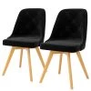 Tenzo Chaises capitonnées Lux I (lot de 2) - Velours / Chêne massif - Tissu Vika : Noir - Chêne clair -Chaises Soldes 2022 1000208579 200327 14003700011 IMAGE P000000001000208579