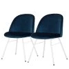 Tenzo Chaises capitonnées Ally I (lot de 2) - Velours / Métal - Tissu Vika : Bleu nuit - Blanc -Chaises Soldes 2022 1000208594 200327 14004900033 IMAGE P000000001000208594
