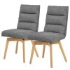 Ars Natura Chaises capitonnées Kexby (lot de 2) - Tissu / Chêne sauvage massif - Chêne sauvage - Gris -Chaises Soldes 2022 1000208716 200325 13390000004 IMAGE P000000001000208716