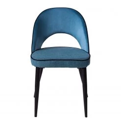 Jack & Alice Chaises capitonnées Jacky (lot de 2) - Tissu & velours / Métal - Gris chiné / Noir -Chaises Soldes 2022 1000208741 201021 16214400009 DETAILS P000000001000208741