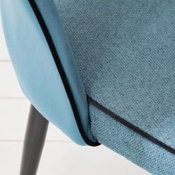 Jack & Alice Chaises capitonnées Jacky (lot de 2) - Tissu & velours / Métal - Gris chiné / Noir -Chaises Soldes 2022 1000208741 201229 16242200003 DETAILS P000000001000208741