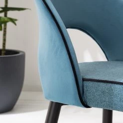 Jack & Alice Chaises capitonnées Jacky (lot de 2) - Tissu & velours / Métal - Gris chiné / Noir -Chaises Soldes 2022 1000208741 201229 16242700005 DETAILS P000000001000208741