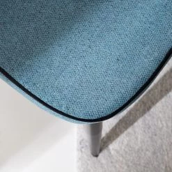 Jack & Alice Chaises capitonnées Jacky (lot de 2) - Tissu & velours / Métal - Gris chiné / Noir -Chaises Soldes 2022 1000208741 201229 16243100007 DETAILS P000000001000208741