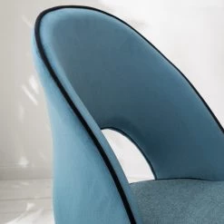 Jack & Alice Chaises capitonnées Jacky (lot de 2) - Tissu & velours / Métal - Gris chiné / Noir -Chaises Soldes 2022 1000208741 201229 16243300008 DETAILS P000000001000208741